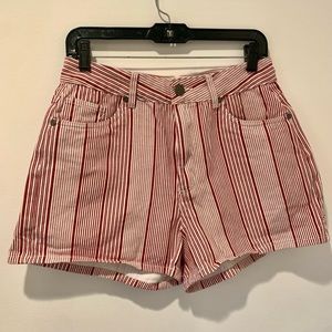 Cotton On Red and White Striped Shorts